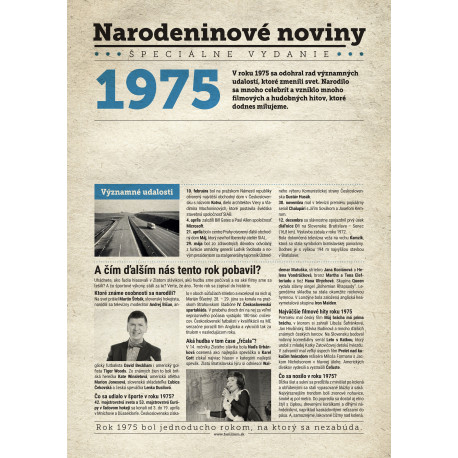 Narozeninové noviny 1974 s vlastním textem